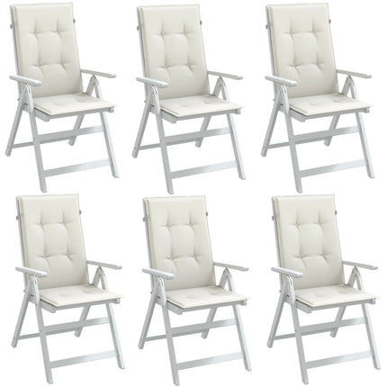 Cuscini Sedia Schiena Alta 6 Crema MÃ©lange 120x50x4 Tessuto
