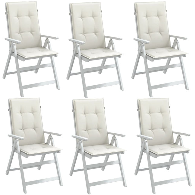 Cuscini Sedia Schiena Alta 6 Crema MÃ©lange 120x50x4 Tessuto