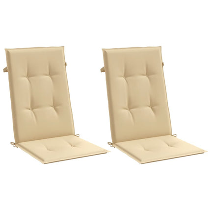 Cuscini Sedia Schiena Alta 2 Beige MÃƒÂ©lange 120x50x4 Tessuto