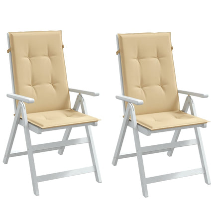 Cuscini Sedia Schiena Alta 2 Beige MÃƒÂ©lange 120x50x4 Tessuto
