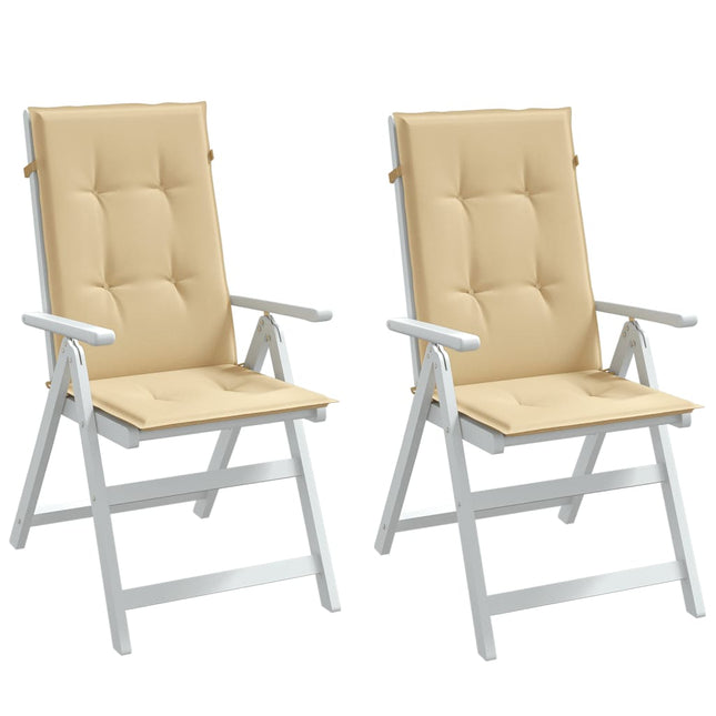 Cuscini Sedia Schiena Alta 2 Beige MÃƒÂ©lange 120x50x4 Tessuto