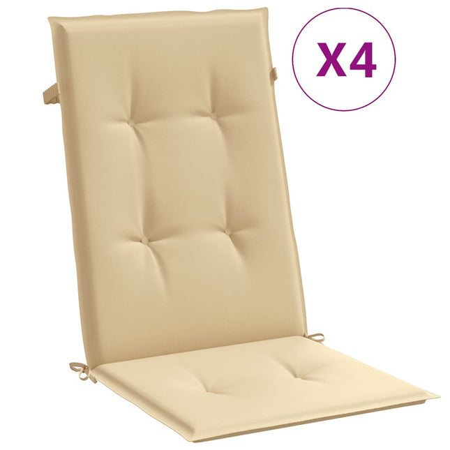 Cuscini Sedia Schiena Alta 4 Beige MÃƒÂ©lange 120x50x4 Tessuto