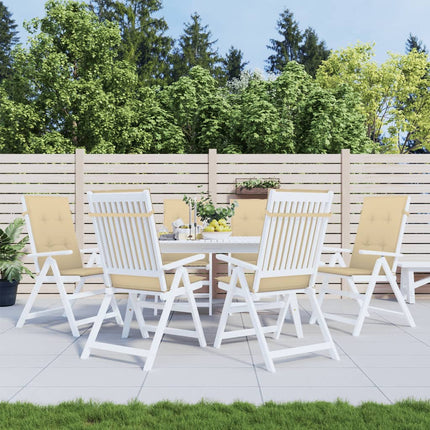 Cuscini Sedia Schiena Alta 6 Beige MÃ©lange 120x50x4 Tessuto