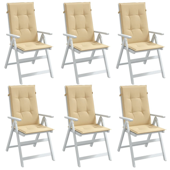 Cuscini Sedia Schiena Alta 6 Beige MÃ©lange 120x50x4 Tessuto