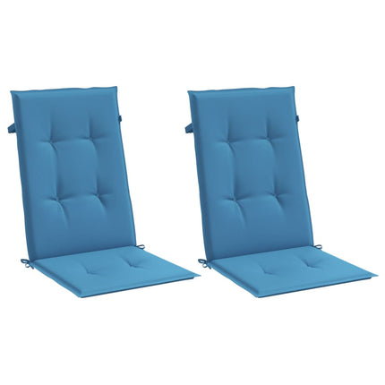 Cuscini Sedia Schiena Alta 2 Blu MÃƒÂ©lange 120x50x4 Tessuto