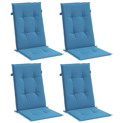Cuscini Sedia Schiena Alta 4 Blu MÃ©lange 120x50x4 Tessuto