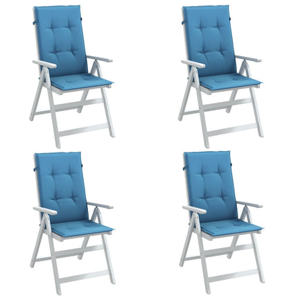 Cuscini Sedia Schiena Alta 4 Blu MÃ©lange 120x50x4 Tessuto