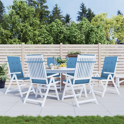Cuscini Sedia Schiena Alta 6 Blu MÃ©lange 120x50x4 Tessuto