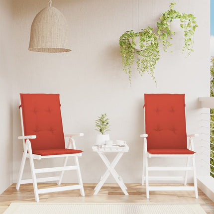 Cuscini Sedia Schiena Alta 2 Rosso MÃƒÂ©lange 120x50x4 Tessuto