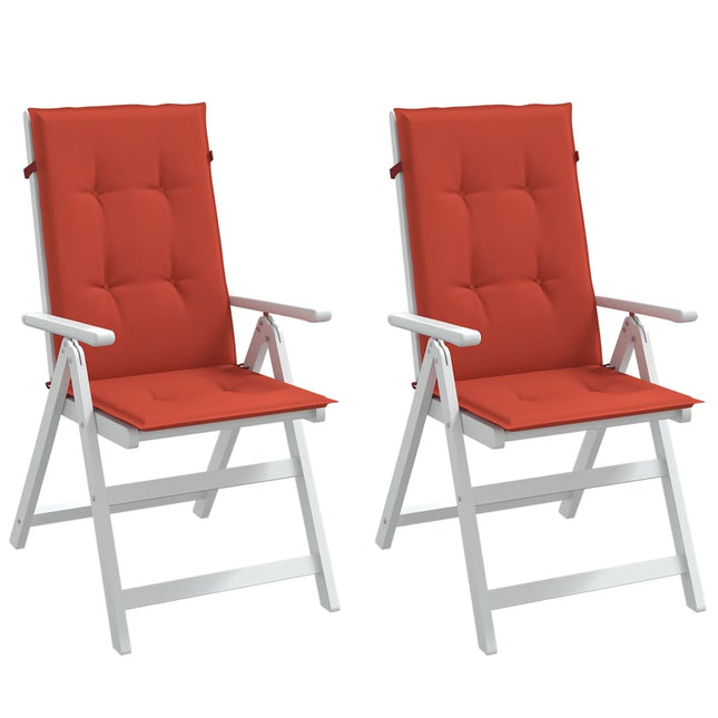 Cuscini Sedia Schiena Alta 2 Rosso MÃƒÂ©lange 120x50x4 Tessuto