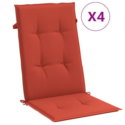 Cuscini Sedia Schiena Alta 4 Rosso MÃƒÂ©lange 120x50x4 Tessuto