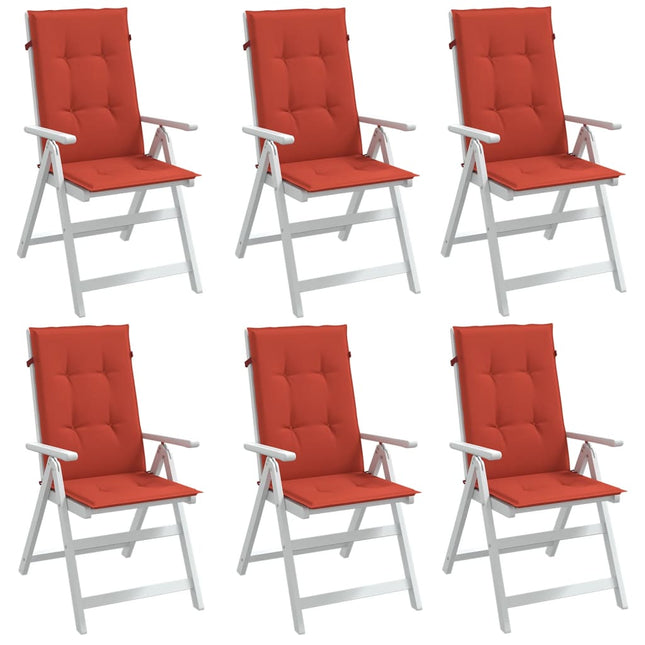Cuscini Sedia Schiena Alta 6 Rosso MÃ©lange 120x50x4 Tessuto