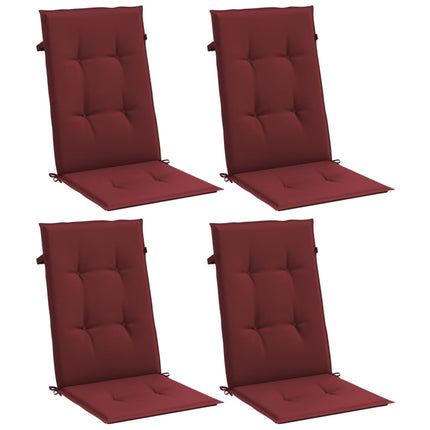 Cuscini Sedia Schiena Alta 4 Rosso Vino MÃƒÂ©lange 120x50x4 cm