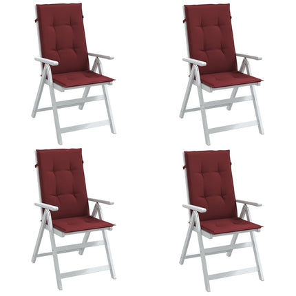Cuscini Sedia Schiena Alta 4 Rosso Vino MÃƒÂ©lange 120x50x4 cm