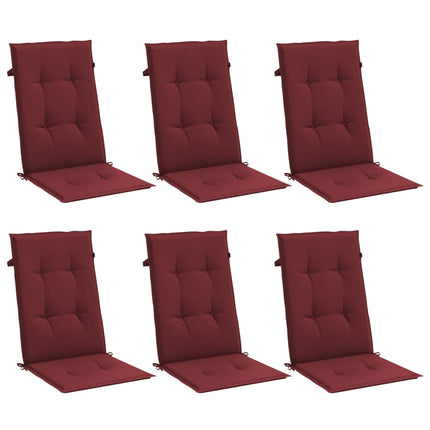 Cuscini Sedia Schiena Alta 2 Rosso Vino MÃ©lange 120x50x4 cm