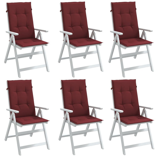Cuscini Sedia Schiena Alta 2 Rosso Vino MÃ©lange 120x50x4 cm
