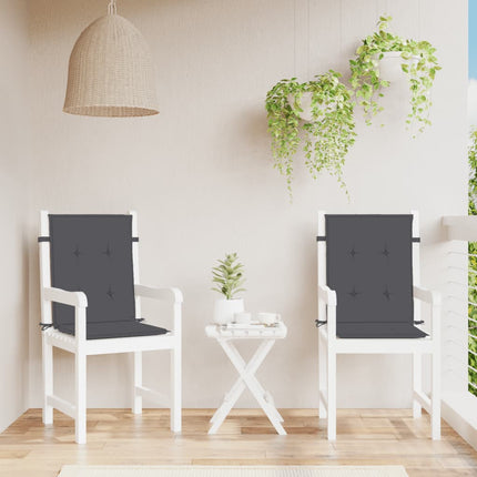 Cuscini Sedia Schiena Bassa 2 pz Antracite MÃƒÂ©lange 100x50x4 cm