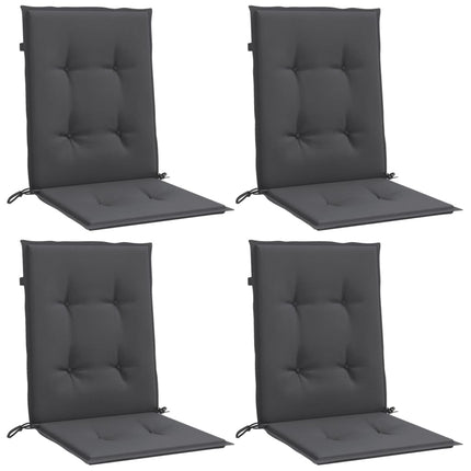 Cuscini Sedia Schiena Bassa 4 pz Antracite MÃ©lange 100x50x4 cm