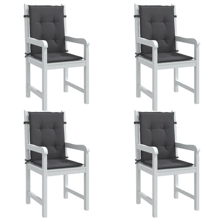 Cuscini Sedia Schiena Bassa 4 pz Antracite MÃ©lange 100x50x4 cm