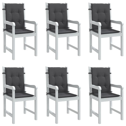 Cuscini Sedia Schiena Bassa 6 pz Antracite MÃ©lange 100x50x4 cm