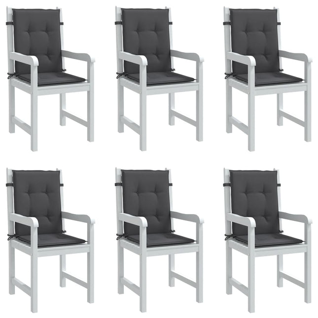 Cuscini Sedia Schiena Bassa 6 pz Antracite MÃ©lange 100x50x4 cm