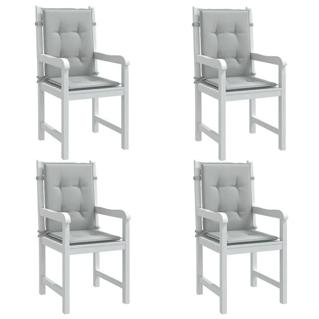 Cuscini Sedia Schiena Bassa 4 pz Grigio MÃ©lange 100x50x4 cm