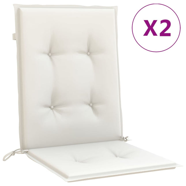 Cuscini Sedia Schiena Bassa 2 pz Crema MÃƒÂ©lange 100x50x4 Tessuto
