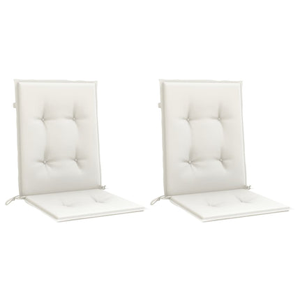 Cuscini Sedia Schiena Bassa 2 pz Crema MÃƒÂ©lange 100x50x4 Tessuto