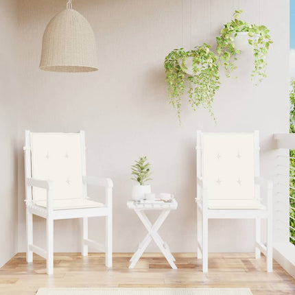 Cuscini Sedia Schiena Bassa 2 pz Crema MÃƒÂ©lange 100x50x4 Tessuto