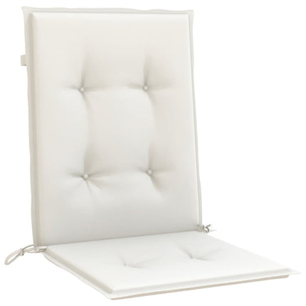 Cuscini Sedia Schiena Bassa 2 pz Crema MÃƒÂ©lange 100x50x4 Tessuto