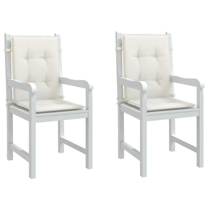 Cuscini Sedia Schiena Bassa 2 pz Crema MÃƒÂ©lange 100x50x4 Tessuto