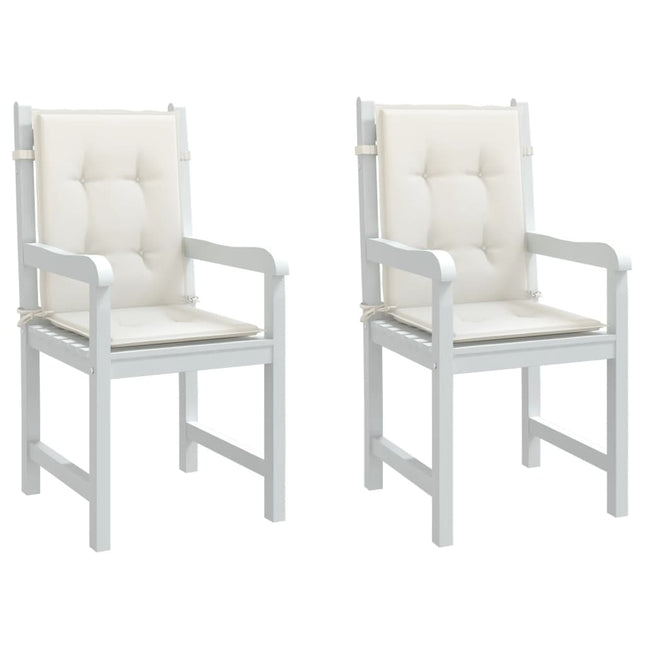 Cuscini Sedia Schiena Bassa 2 pz Crema MÃƒÂ©lange 100x50x4 Tessuto
