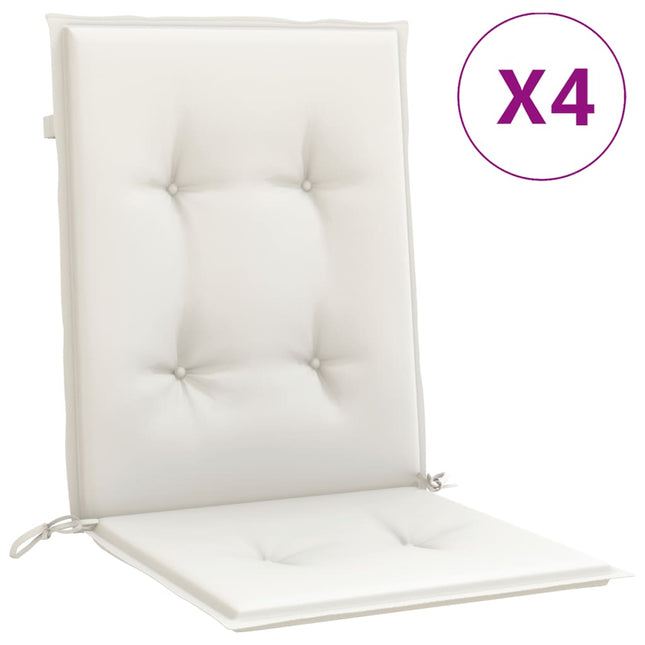 Cuscini Sedia Schiena Bassa 4 pz Crema MÃƒÂ©lange 100x50x4 Tessuto