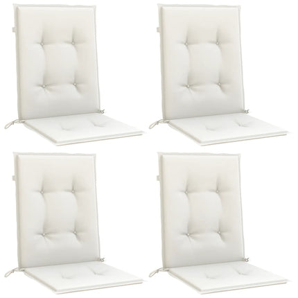 Cuscini Sedia Schiena Bassa 4 pz Crema MÃƒÂ©lange 100x50x4 Tessuto