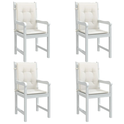 Cuscini Sedia Schiena Bassa 4 pz Crema MÃƒÂ©lange 100x50x4 Tessuto