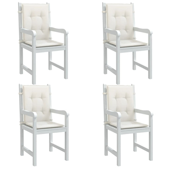 Cuscini Sedia Schiena Bassa 4 pz Crema MÃƒÂ©lange 100x50x4 Tessuto