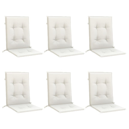 Cuscini Sedia Schiena Bassa 6 pz Crema MÃ©lange 100x50x4 Tessuto