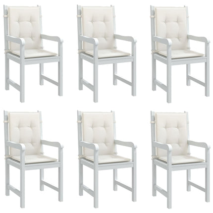 Cuscini Sedia Schiena Bassa 6 pz Crema MÃ©lange 100x50x4 Tessuto