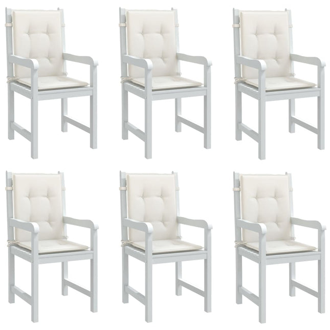 Cuscini Sedia Schiena Bassa 6 pz Crema MÃ©lange 100x50x4 Tessuto