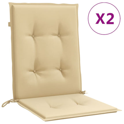 Cuscini Sedia Schiena Bassa 2 pz Beige MÃƒÂ©lange 100x50x4 Tessuto