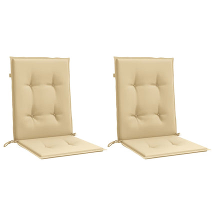 Cuscini Sedia Schiena Bassa 2 pz Beige MÃƒÂ©lange 100x50x4 Tessuto