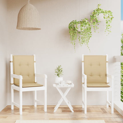 Cuscini Sedia Schiena Bassa 2 pz Beige MÃƒÂ©lange 100x50x4 Tessuto