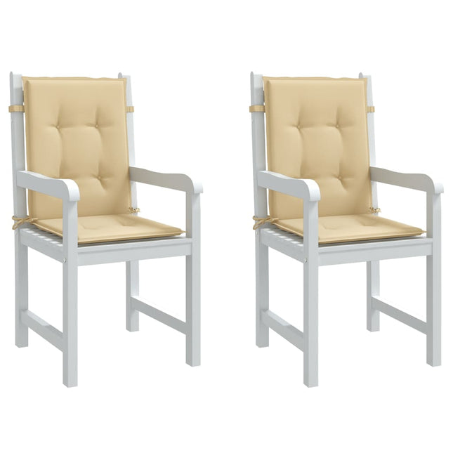 Cuscini Sedia Schiena Bassa 2 pz Beige MÃƒÂ©lange 100x50x4 Tessuto
