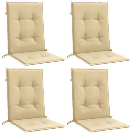 Cuscini Sedia Schiena Bassa 4 pz Beige MÃƒÂ©lange 100x50x4 Tessuto