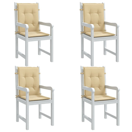 Cuscini Sedia Schiena Bassa 4 pz Beige MÃƒÂ©lange 100x50x4 Tessuto