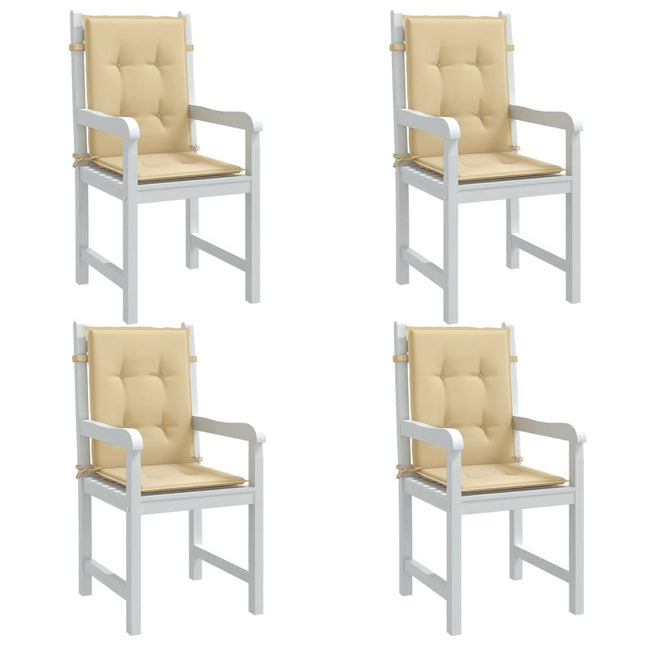 Cuscini Sedia Schiena Bassa 4 pz Beige MÃƒÂ©lange 100x50x4 Tessuto