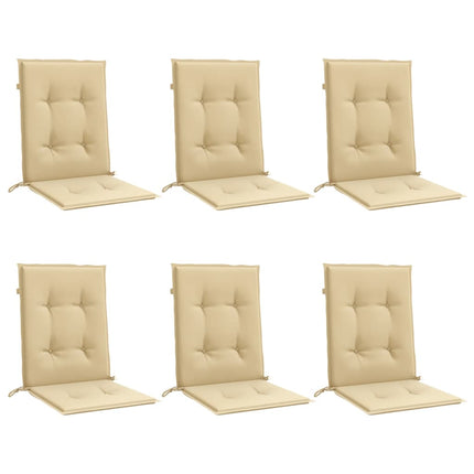 Cuscini Sedia Schiena Bassa 6 pz Beige MÃ©lange 100x50x4 Tessuto