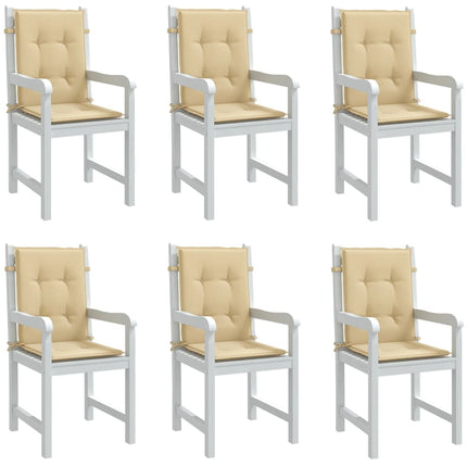Cuscini Sedia Schiena Bassa 6 pz Beige MÃ©lange 100x50x4 Tessuto
