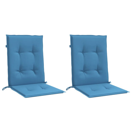 Cuscini Sedia Schiena Bassa 2 pz Blu MÃƒÂ©lange 100x50x4 Tessuto
