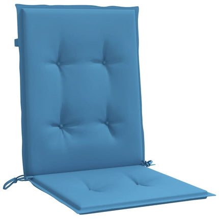 Cuscini Sedia Schiena Bassa 2 pz Blu MÃƒÂ©lange 100x50x4 Tessuto